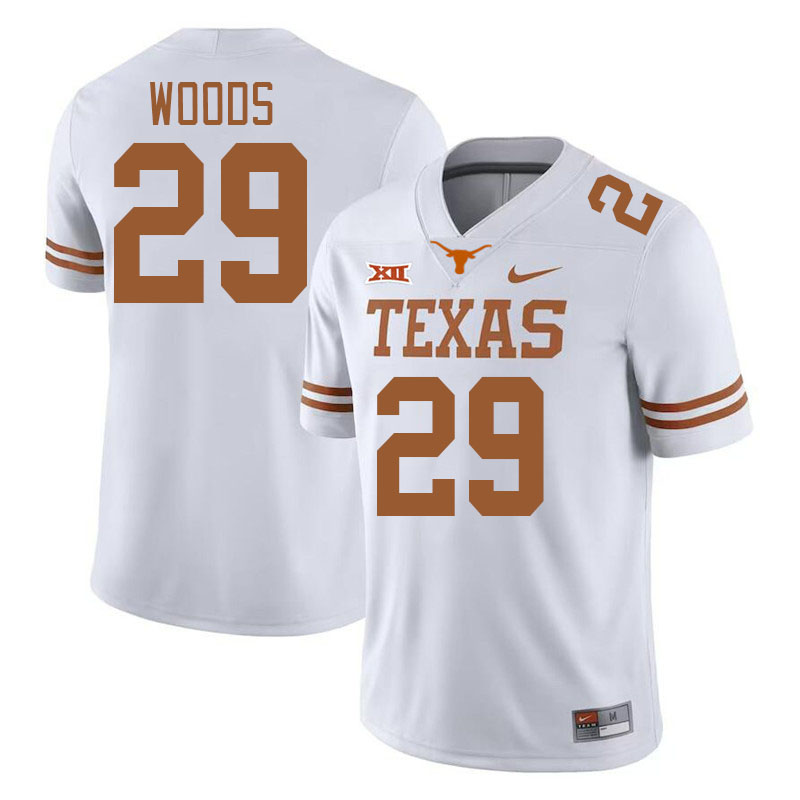 Men #29 Ky Woods Texas Longhorns 2023 College Football Jerseys Stitched-White